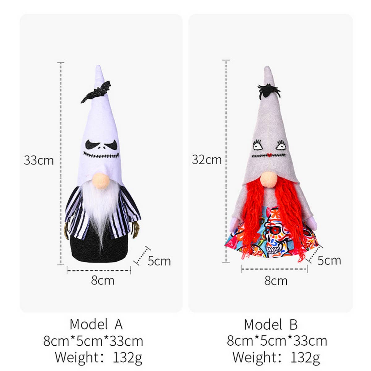 HALLOWEEN GHOST BAT POINTED HAT DOLL ORNAMENT