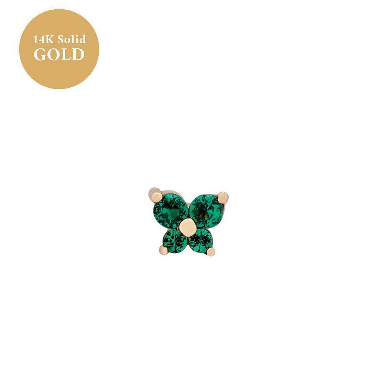 December Birthstone Butterfly Stud Cuff Earrings