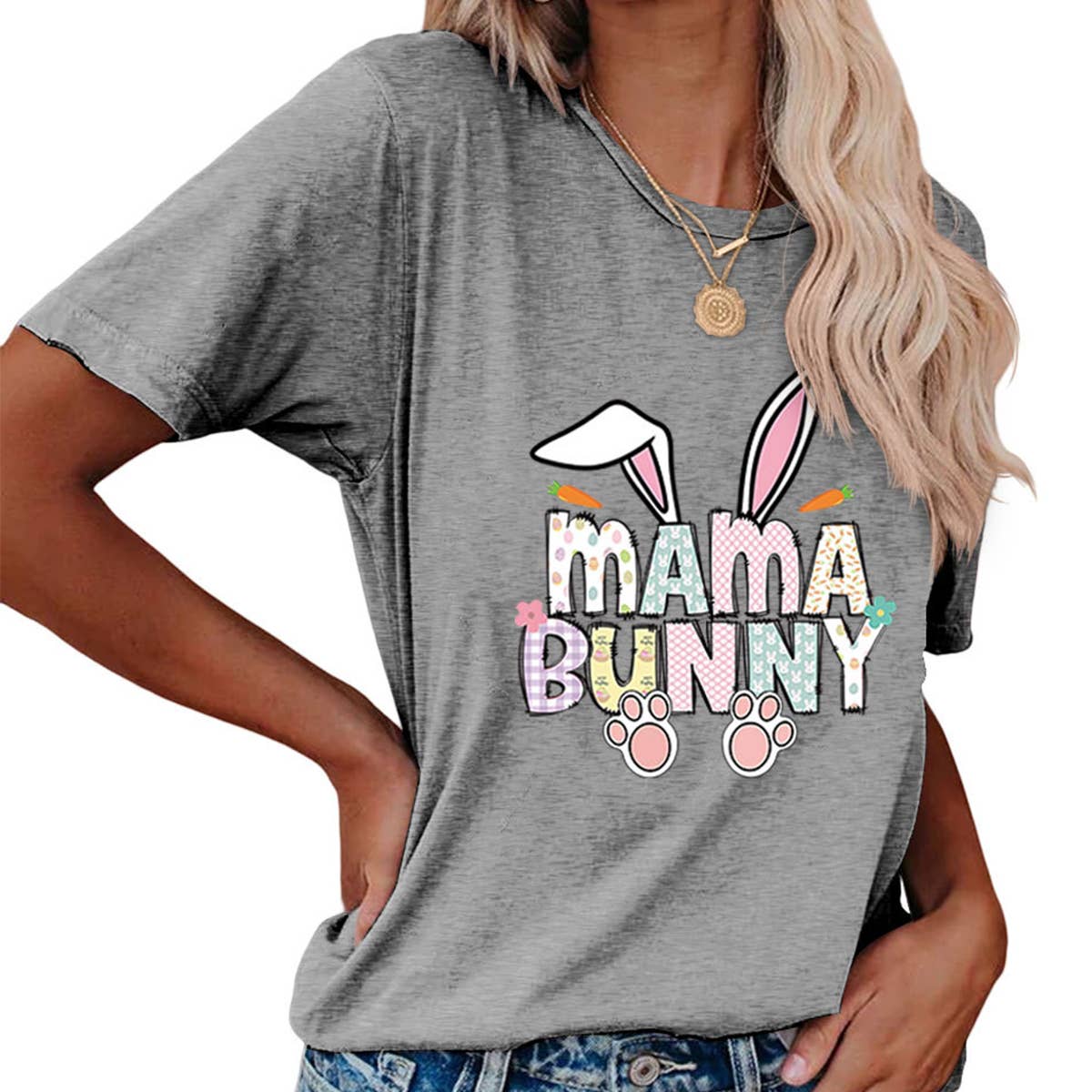 EASTER PULLOVER ROUND NECK FASHION PRINTED T SHIRT_CWTTS0855