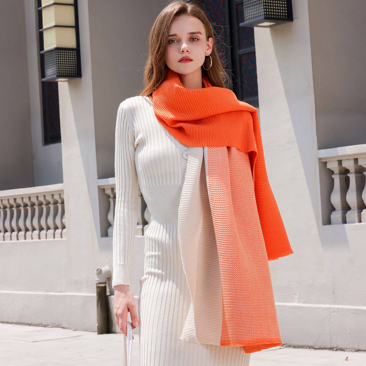 Double-Sided Crinkle Scarf - Elegant Winter Wrap