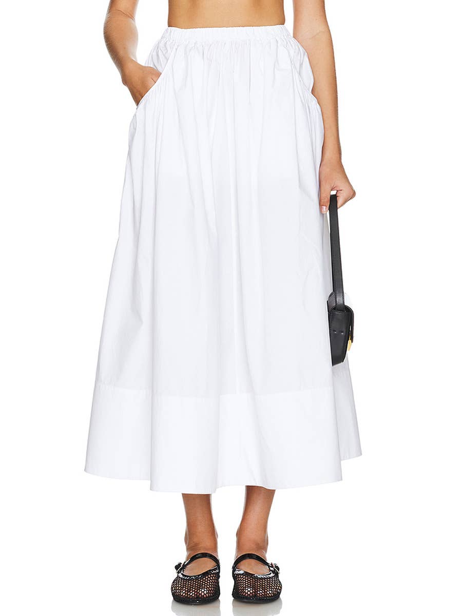 FASHIONABLE COTTON HEMP HIGH WAIST LOOSE SKIRT