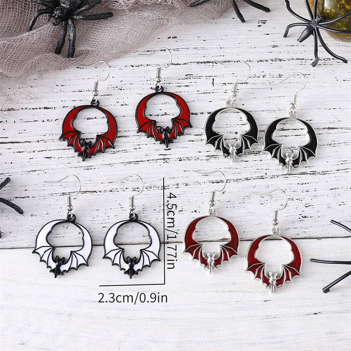 PERSONALIZED FUNNY DARK BAT PENDANT EARRINGS_CWAJE1973