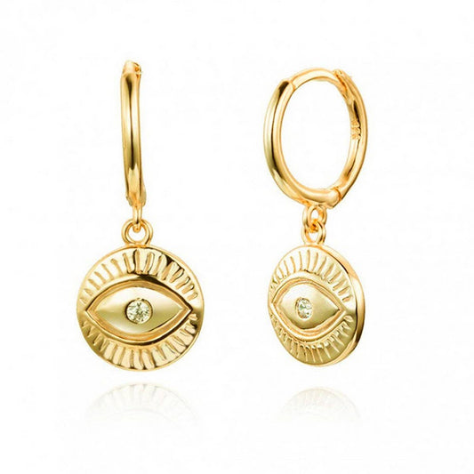 DEVIL'S EYE TOTEM ROUND ART EARRINGS
