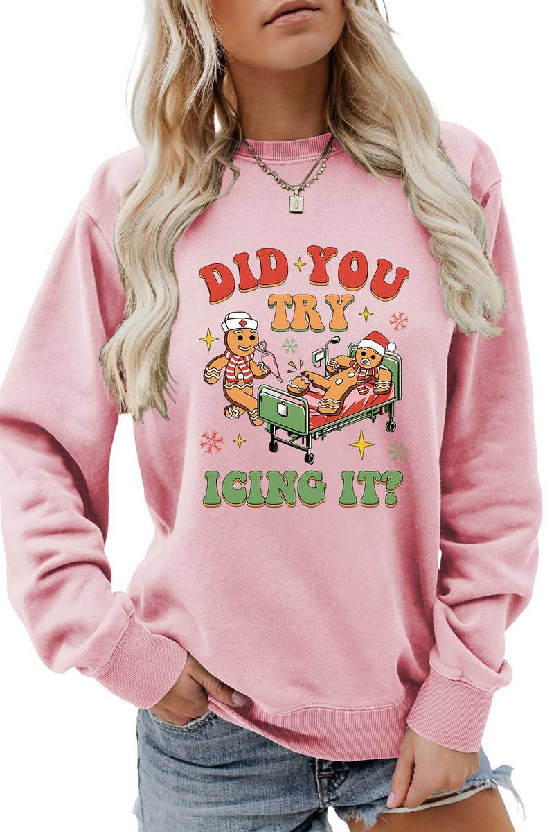 CWTBLL01331_FUNNY CHRISTMAS GRAPHIC LONG SLEEVE SWEATSHIRT