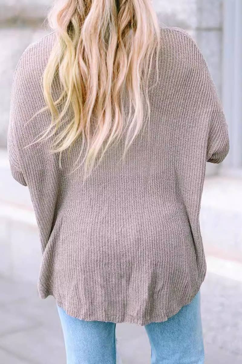 CWOSWL6694_SOLID COLOR CREW-NECK LONG-SLEEVED SWEATER