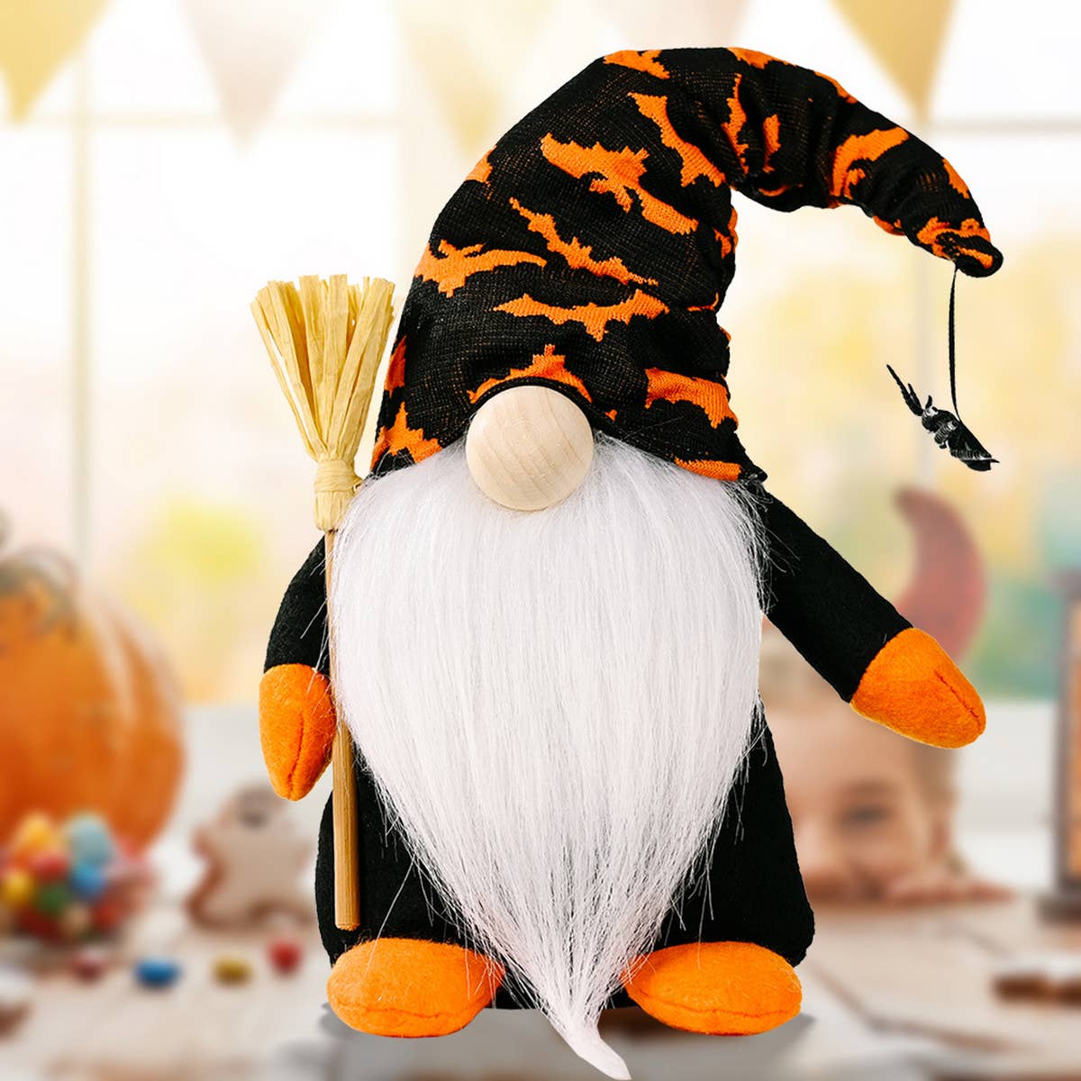 HALLOWEEN BROOM SPIDER RUDOLPH ORNAMENT