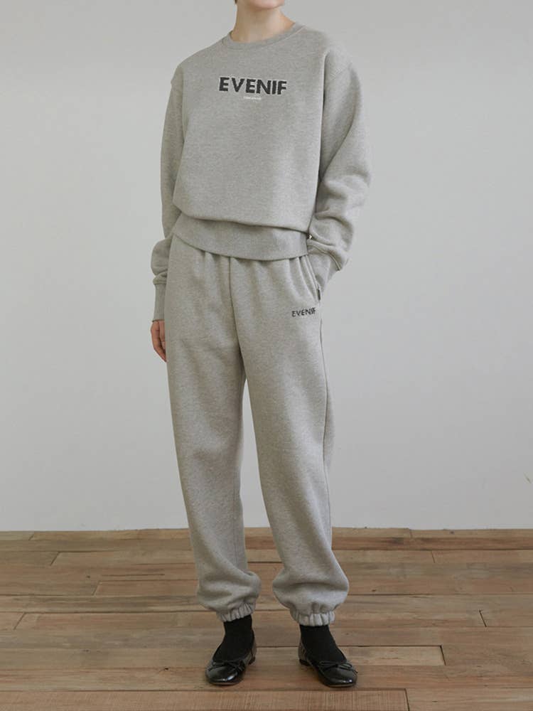 Fleece sweatshirt tight-fitting sweatpants set