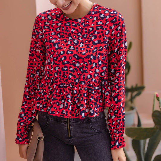 CASUAL CASUAL CREW-NECK PRINTED TOP