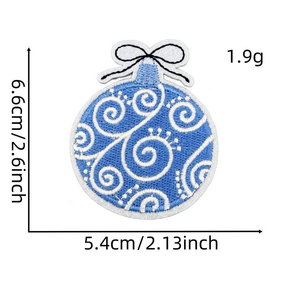 WINTER BLUE CHRISTMAS GRAFFITI EMBROIDERED PATCH