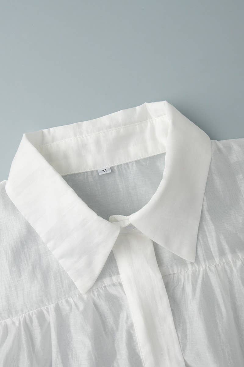 CWTBLL3814_SATIN BALLOON SLEEVE LONG SLEEVE SHIRT