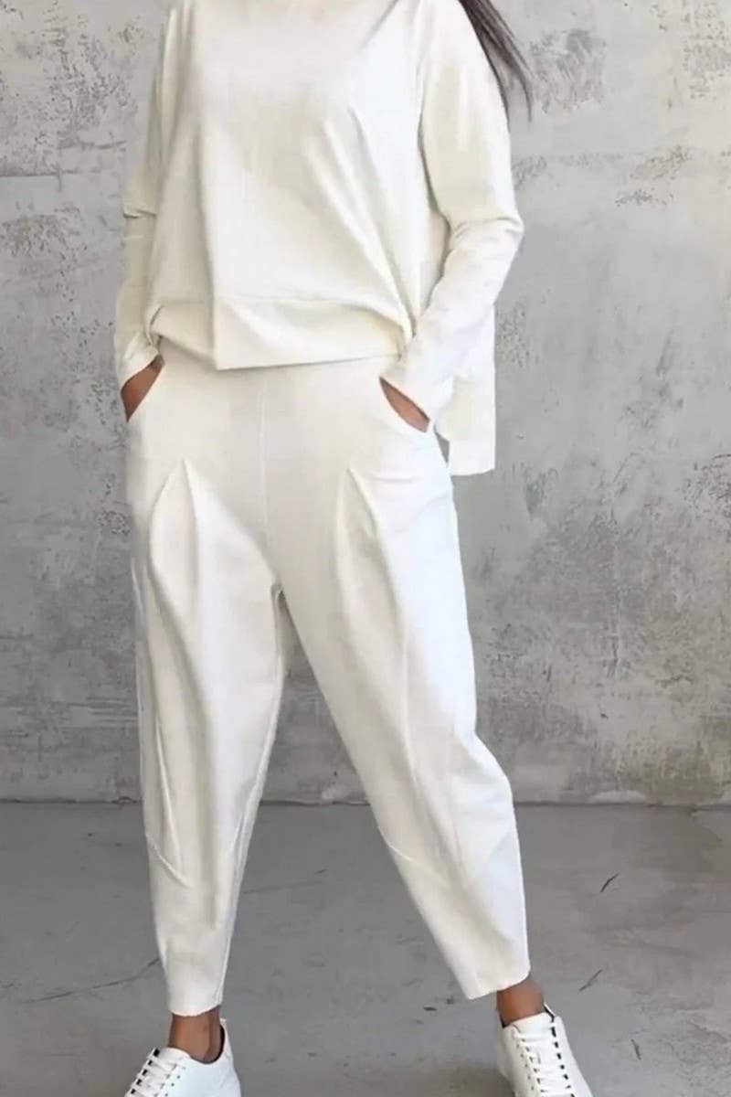 CWSTB00384_SOLID CREWNECK LONG SLEEVE LONG PANTS SET