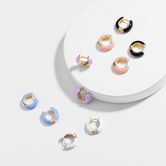 GEOMETRIC FRESH SWEET ROUND OIL DROP EARRINGS