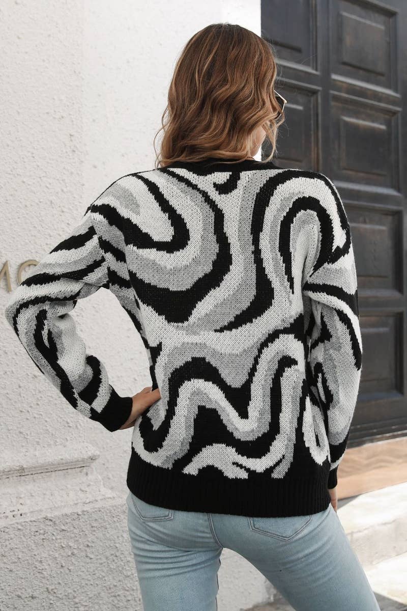 CWOSWL6412_TIE-DYE JACQUARD LONG-SLEEVED SWEATER