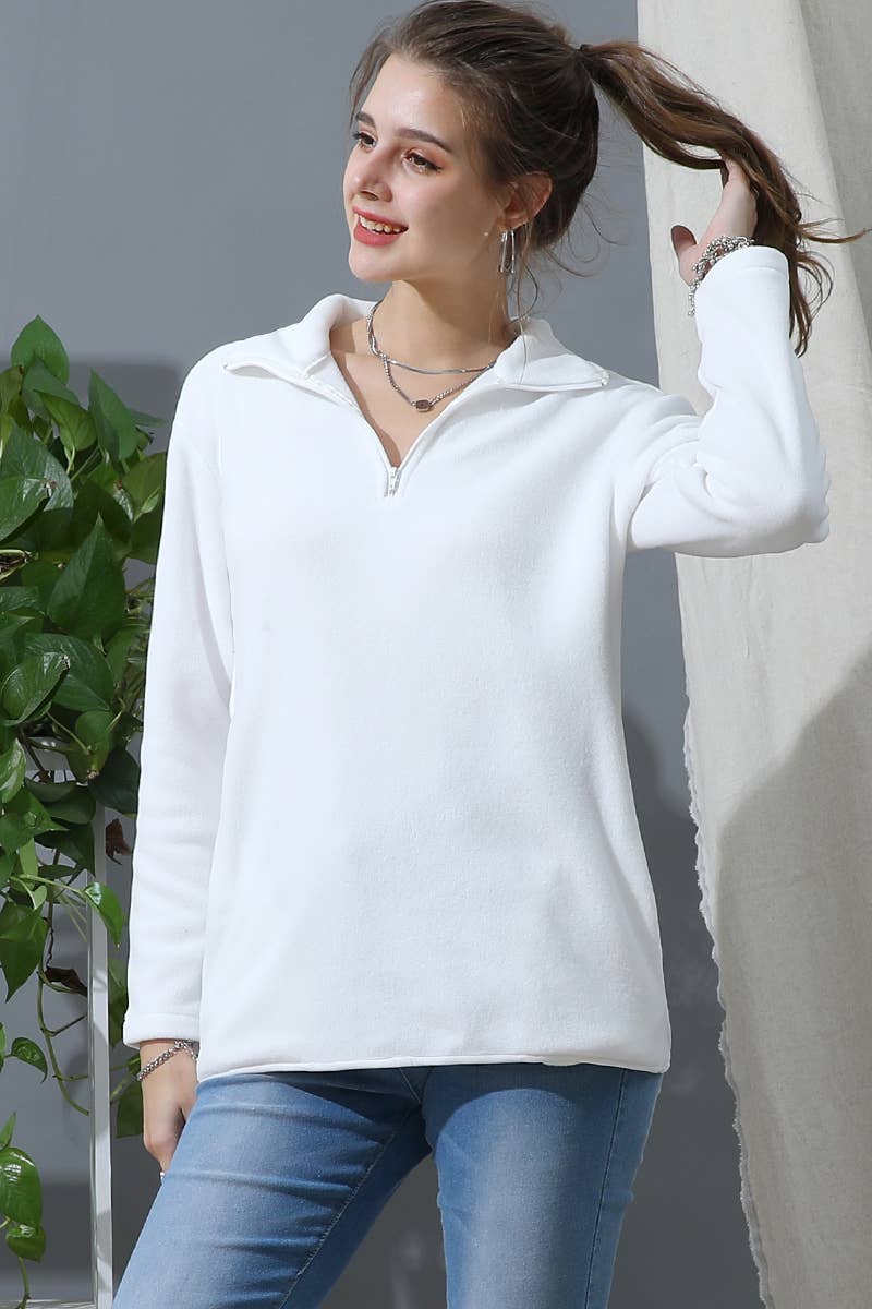 CWTTL1441_Zip Neck Lightweight Pullover Sweatshirt