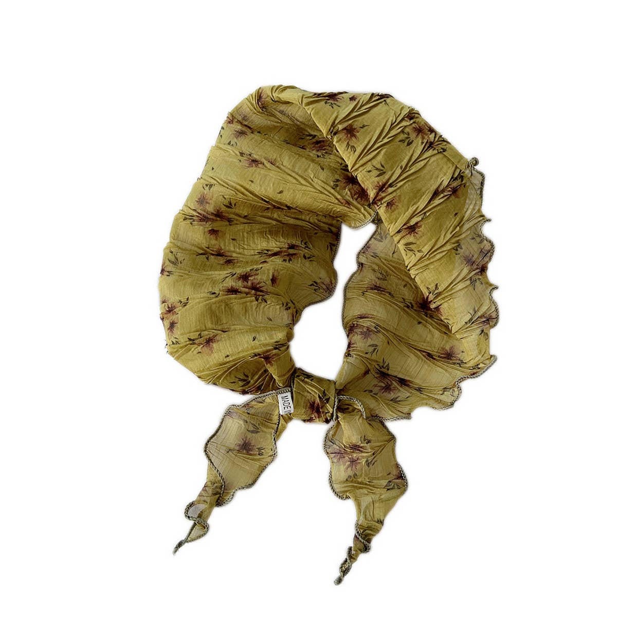 Pleated Embossed Triangle Scarf - Chic Neck Wrap_CWASC0853