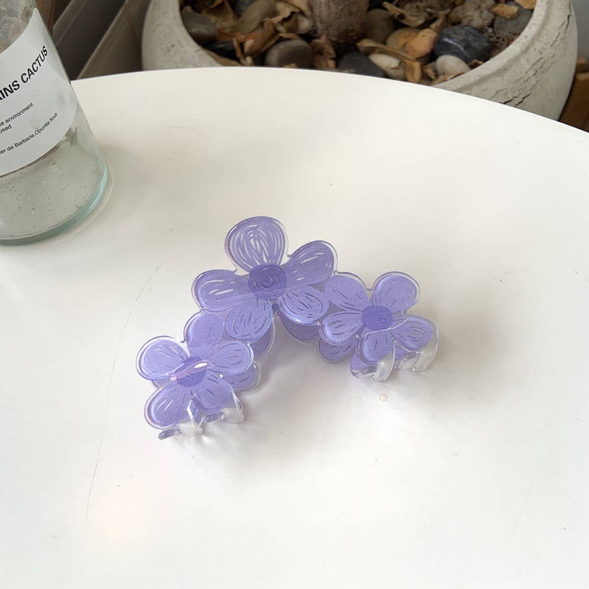 CWAHA1532_PAINTED FLOWERS DAISIES LARGE HAIR CLAW CLIP