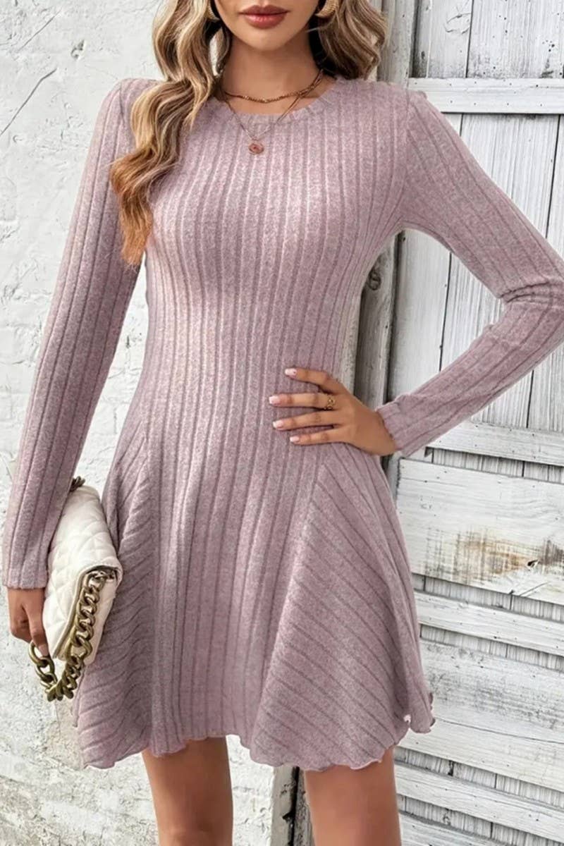 CWDSD10530_AUTUMN AND WINTER FRENCH KNITTED SHORT DRESS