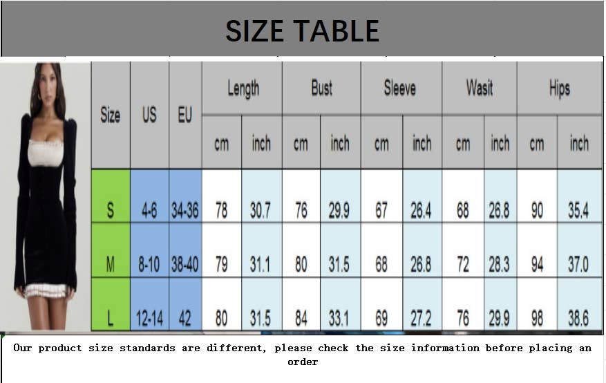 CWDSD8508_VELVET SQUARE NECK PUFF SLEEVE LITTLE BLACK DRESS