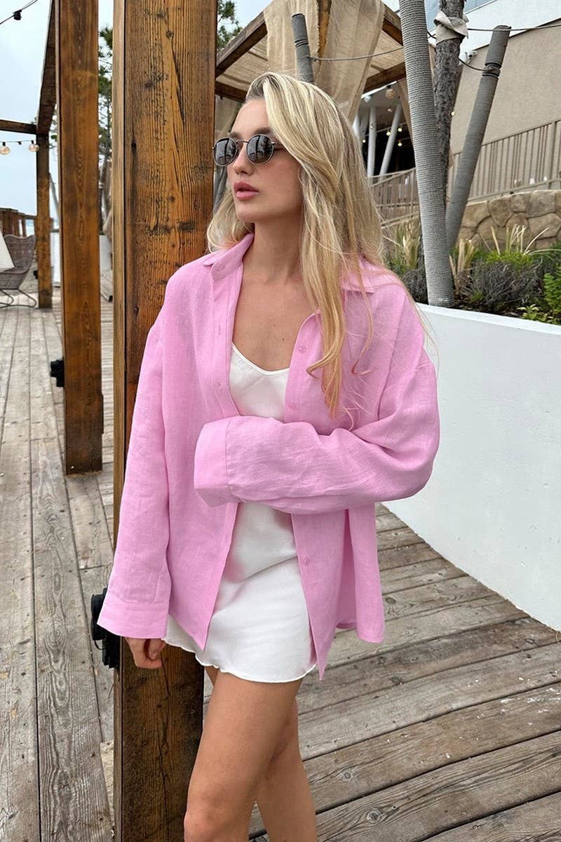 CWTSTL01014_SOLID LOOSE FIT LONG SLEEVE SHIRT