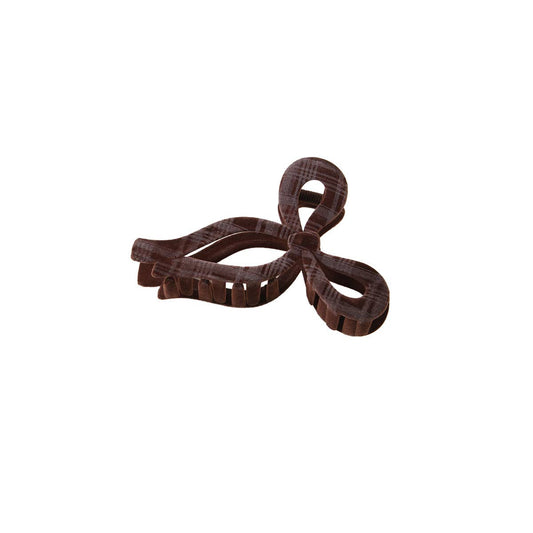 Preppy flocking solid color Premium hair clip