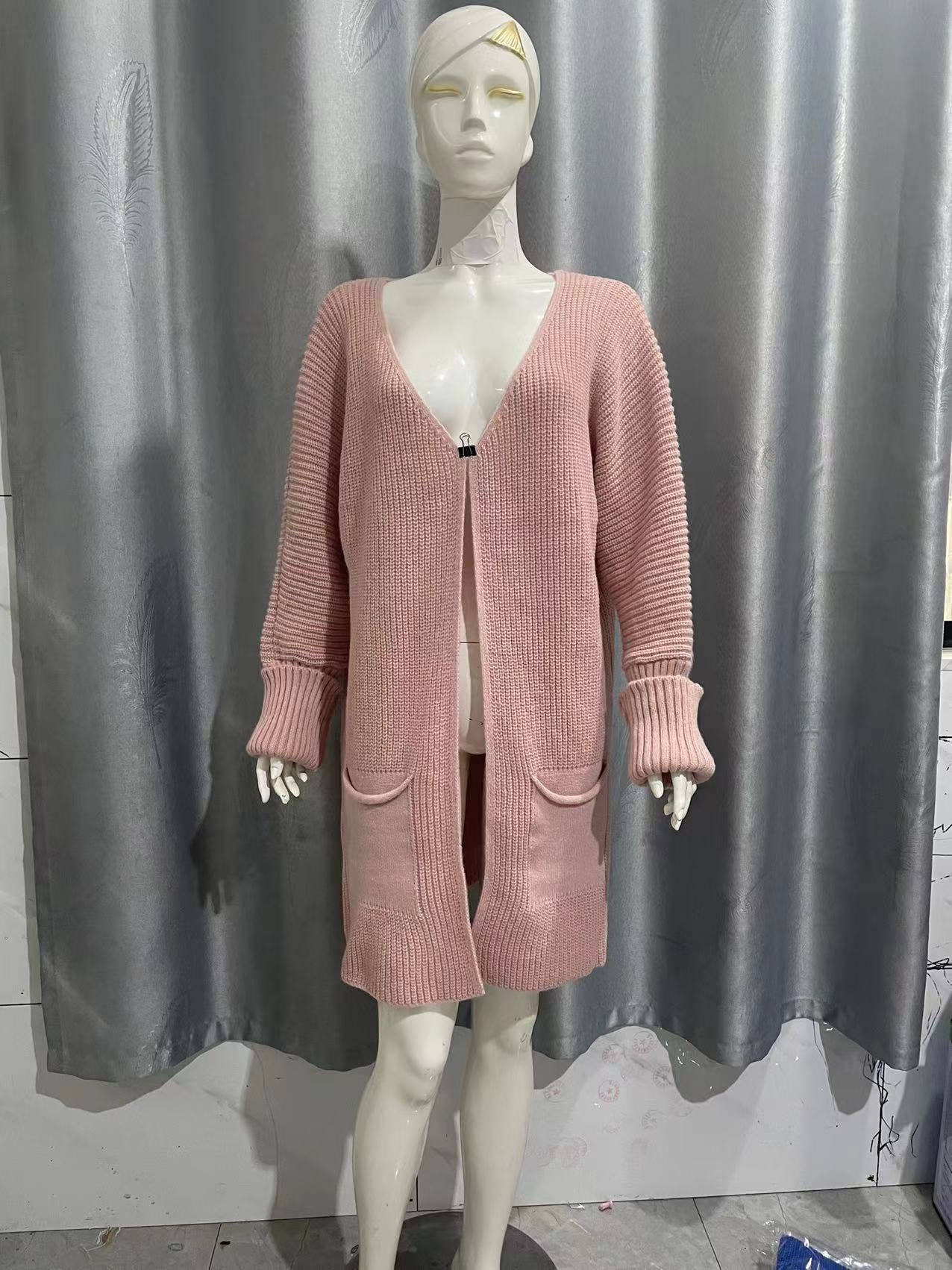 CARDIGAN BAT SLEEVE LOOSE POCKET LONG COAT