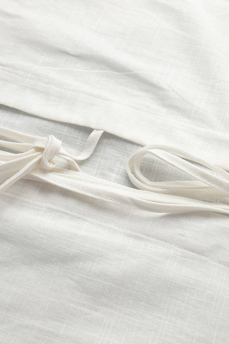 CWSTB1813_COTTON TIE-FRONT CARDIGAN & SHORTS SET