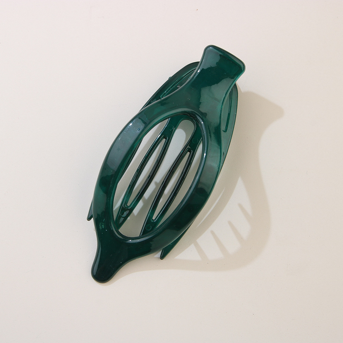 Glossy Matte Oval Hair Clip - Large Duckbill Style