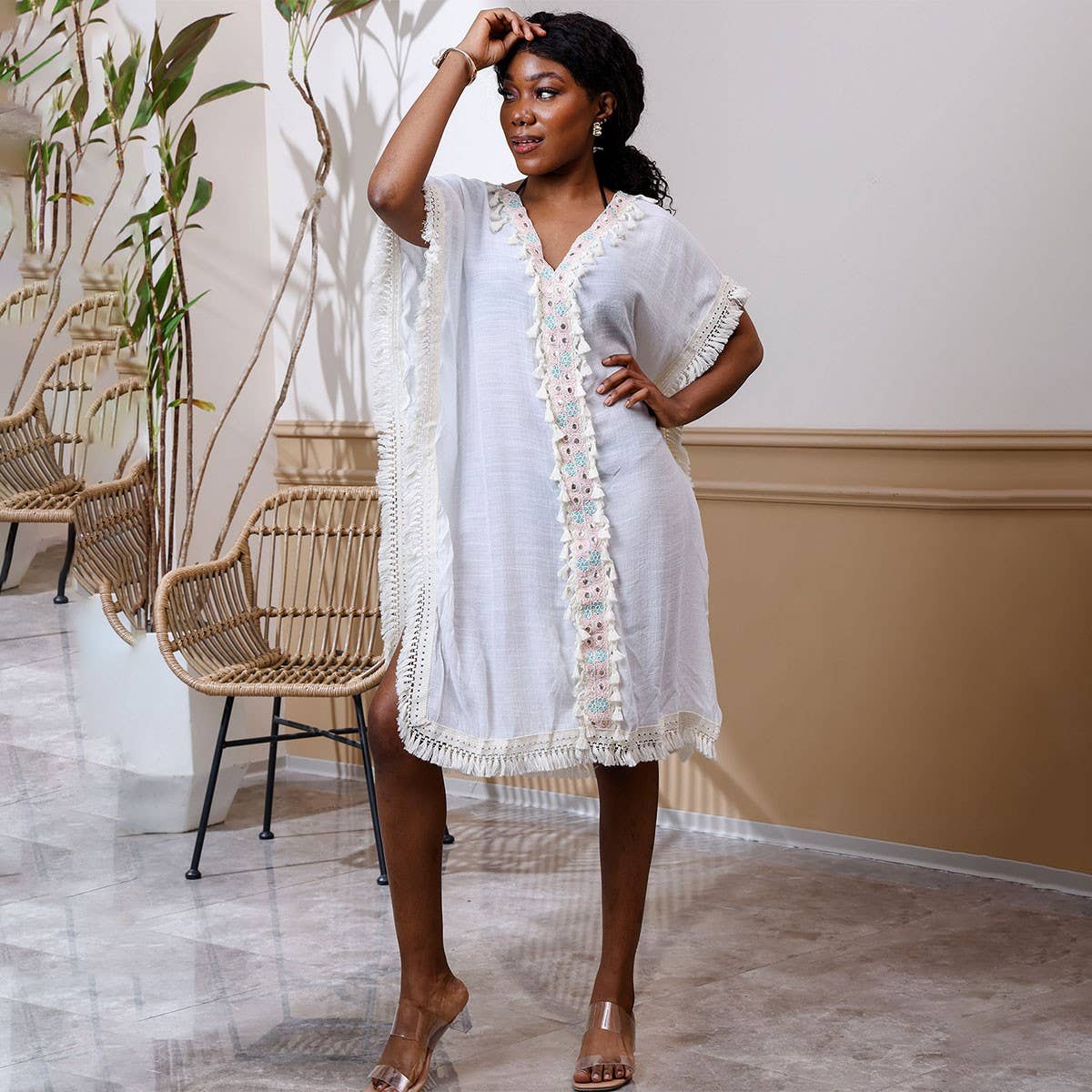 Women?™s Tassel Beach Cover-Up Dress for Bikini_CWMM6195