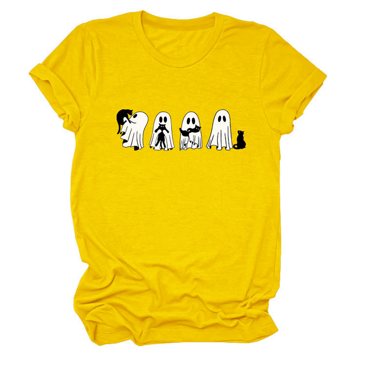 Ghost and Black Cat Tee ? Plus Size Casual Top