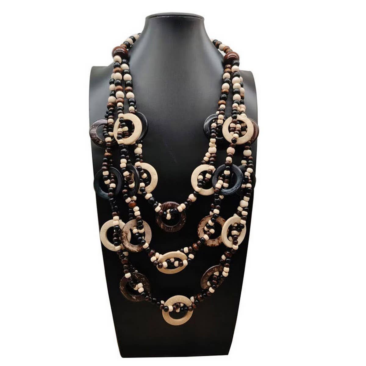 BOHEMIAN ETHNIC COCONUT SHELL NECKLACE_CWMM4853