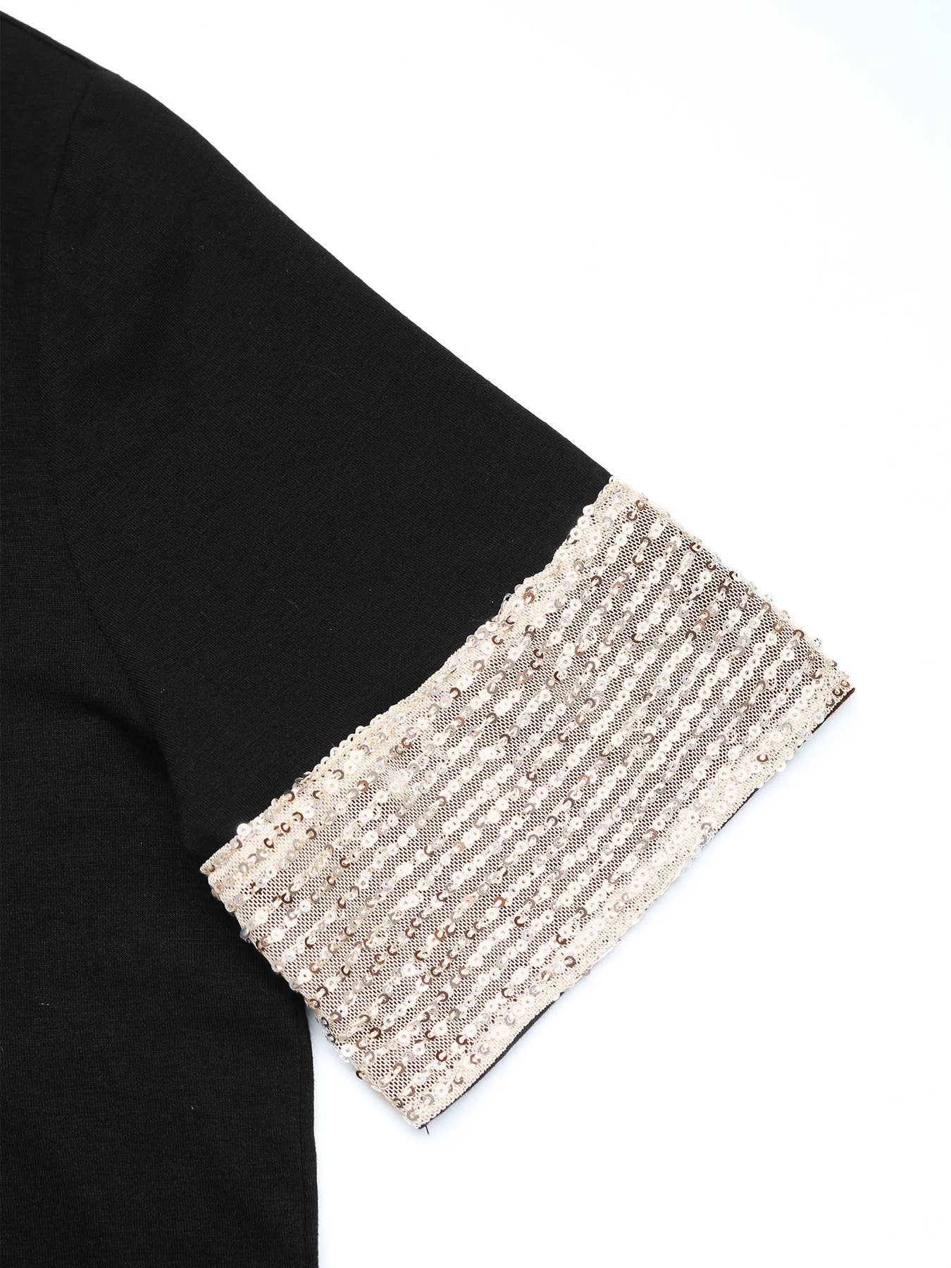 Basic Black and White Sequin Short Sleeve Top
