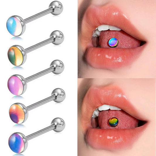 Steel Gradient Tongue Bar Piercing Jewelry_CWMM9593