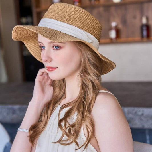 OUTDOOR SUNSHADE FLAT TOP HAT STRAW HAT_CWAH1338
