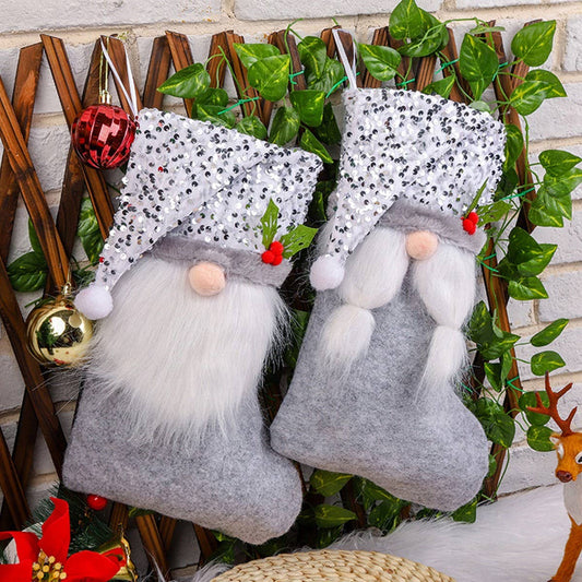 CREATIVE SEQUIN HAT CHRISTMAS STOCKING DECORATION