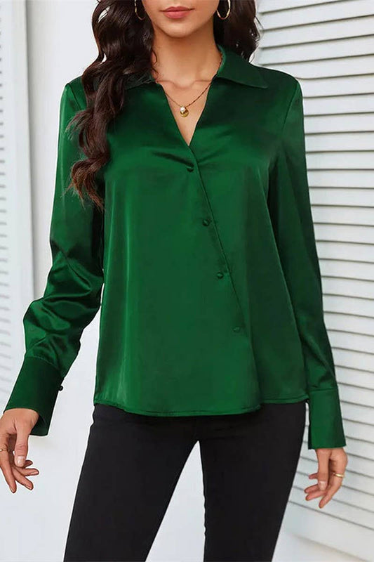 CWTBLL3807_CROSSOVER V-NECK CARDIGAN BUTTON-DOWN SHIRT