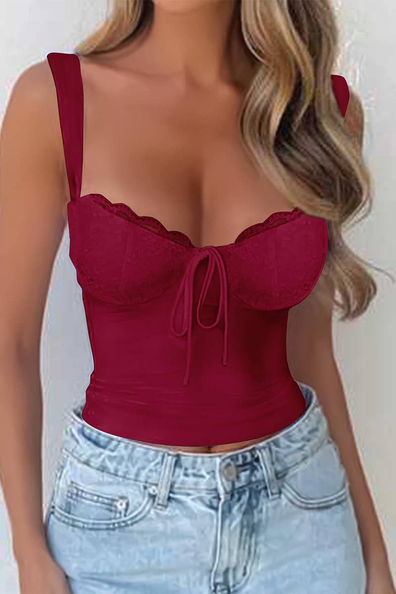 CWTTSL0372_SUMMER SEXY HOT GIRL LACE SUSPENDER T-SHIRT