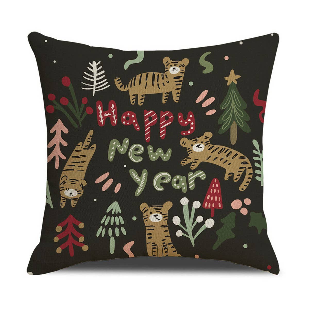 CARTOON SANTA CLAUS LINEN PILLOWCASE_CWMM1376