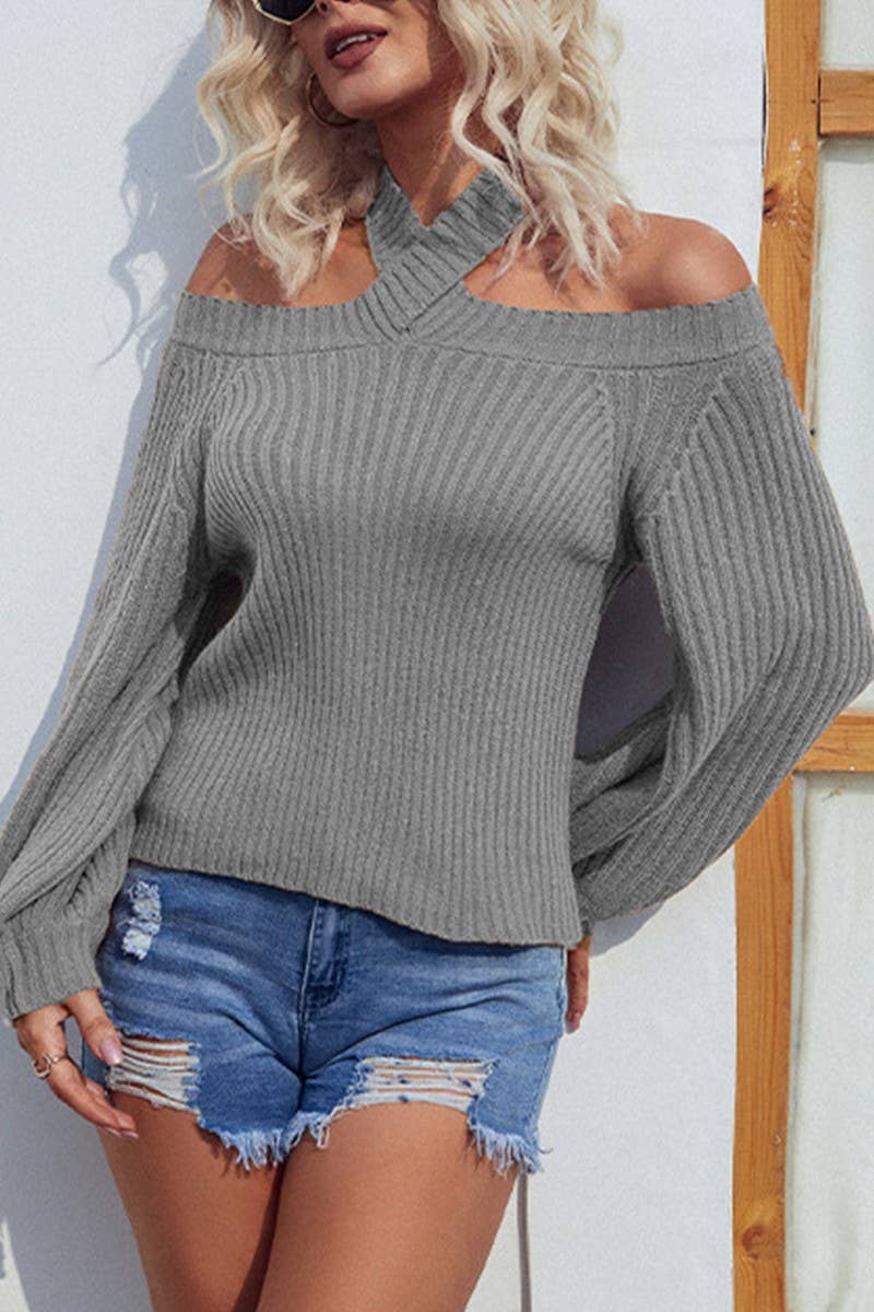 CWOSWL1738_Off The Shoulder Long Sleeve Sweater