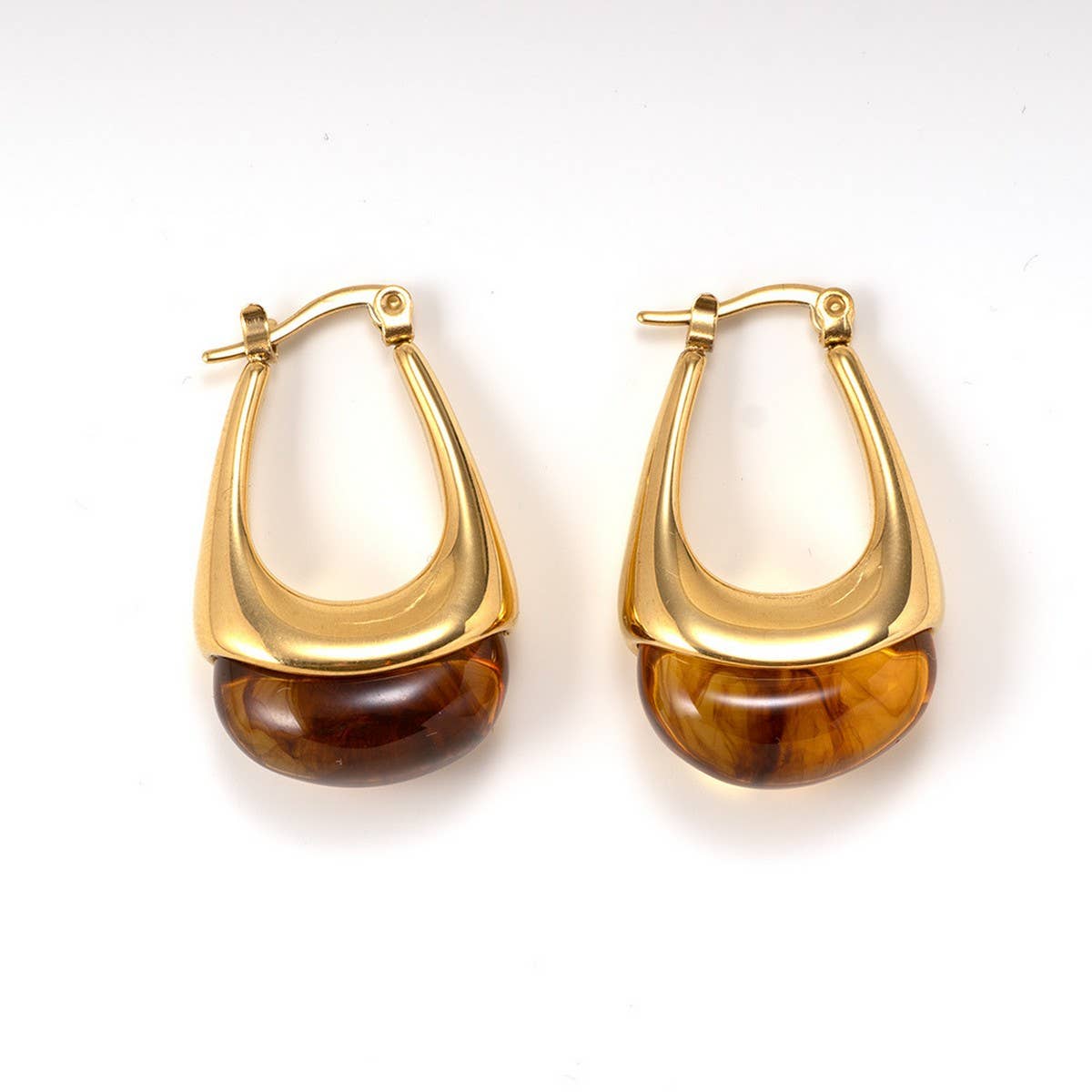 Minimalist Stainless Steel Smooth Teardrop Earrings