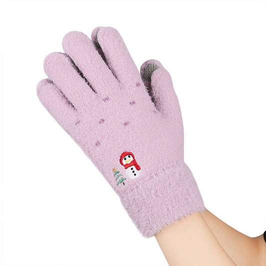 WINTER CHRISTMAS FAUX MINK KNITTED GLOVES_CWAG0233