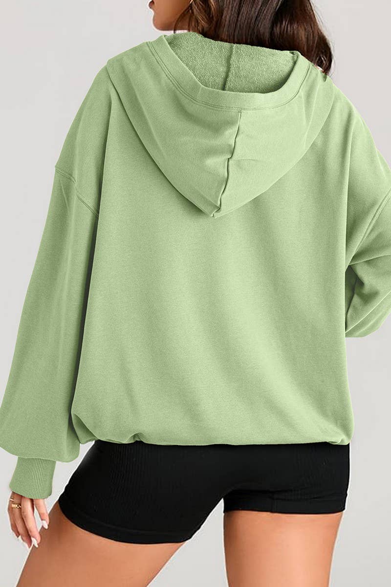 CWOHOL0935_SOLID COLOR HOODED ZIPPER POCKET SWEATSHIRT