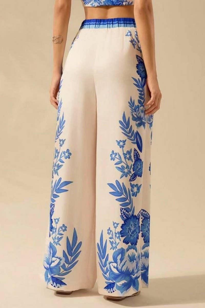 CWBLP2032_FLORAL PRINT LOOSE HIGH-WAIST WIDE LEG PANTS