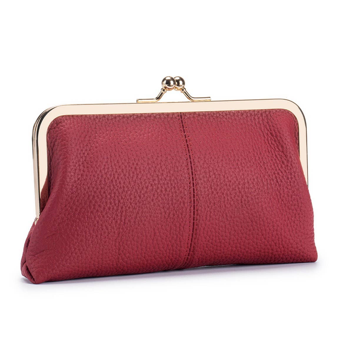 GENUINE LEATHER SIMPLE FASHION CLIP BAG LONG WALLET_CWAB3739