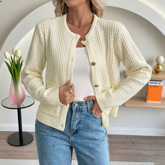 Casual Korean-style metal button cardigan