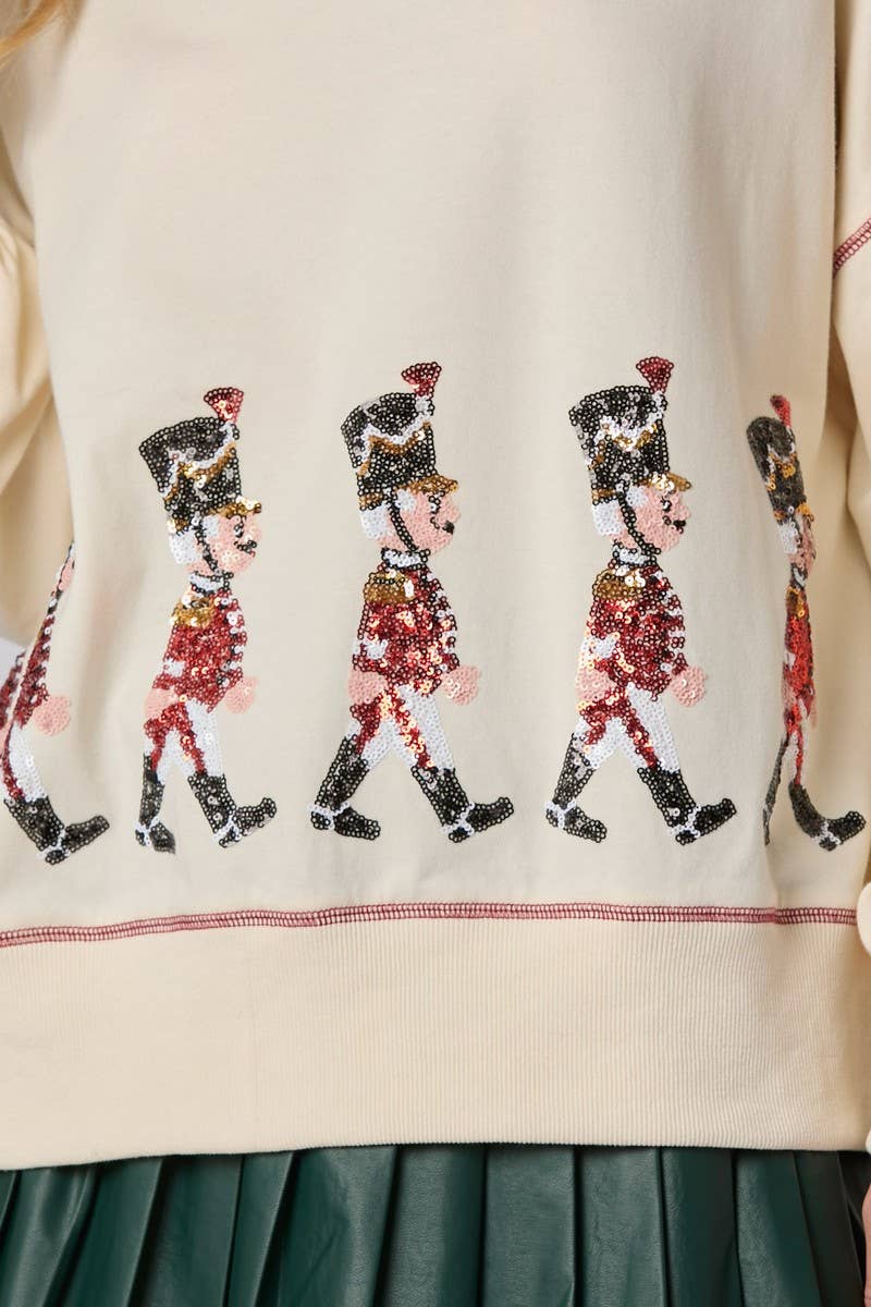 CWTBLL01244_SEQUIN NUTCRACKER SOLDIER CHRISTMAS SWEATSHIRT