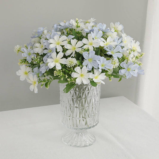 Faux 10-Head Daisy Bouquet for Living Room Decor