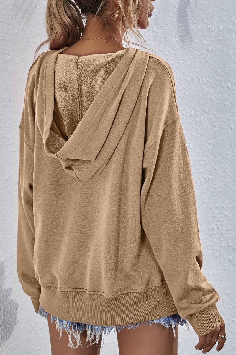 CWTBLL2619_WINTER CASUAL FLEECE LONG-SLEEVED HOODIE