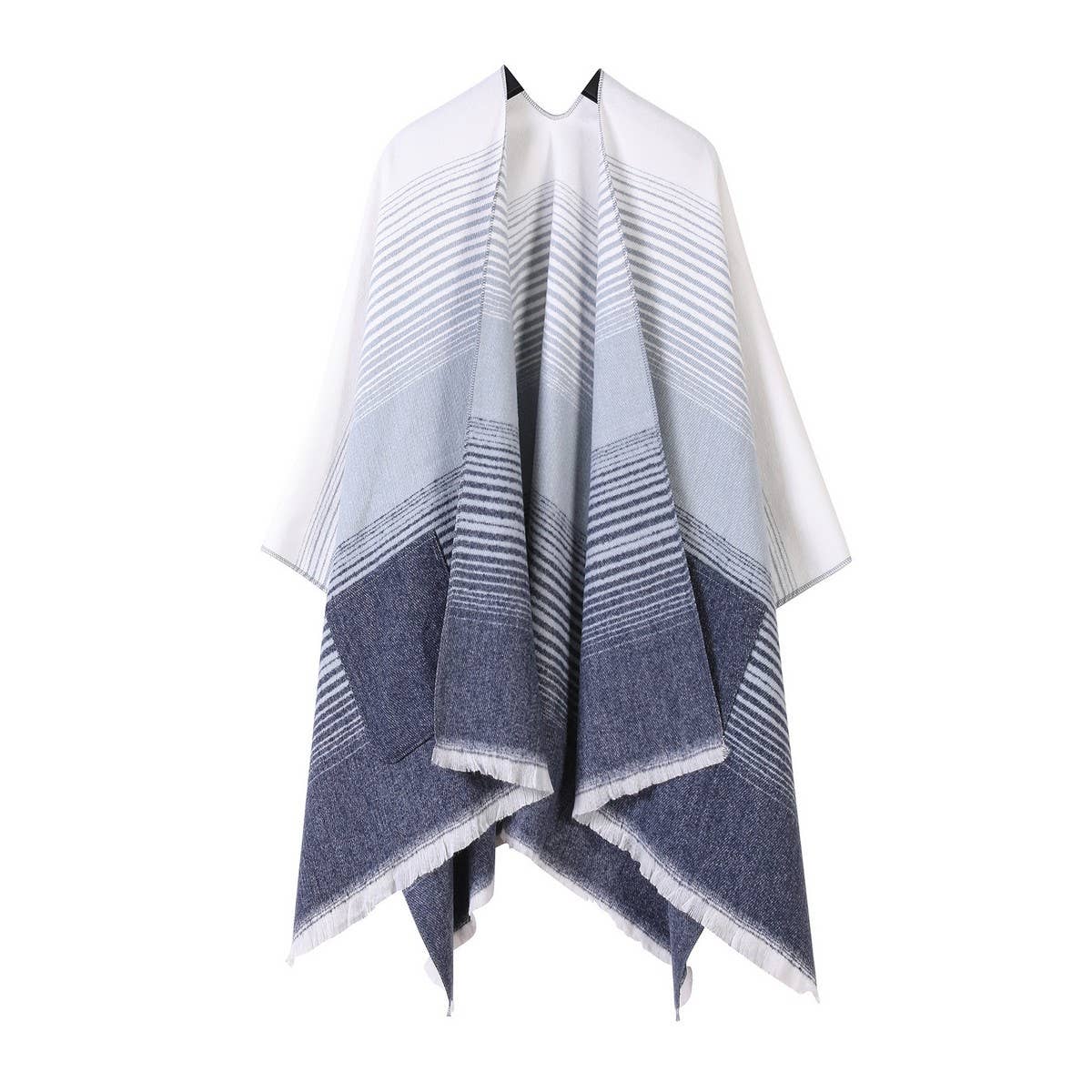 FASHIONABLE SHAWL IMITATION CASHMERE SLIT CAPE