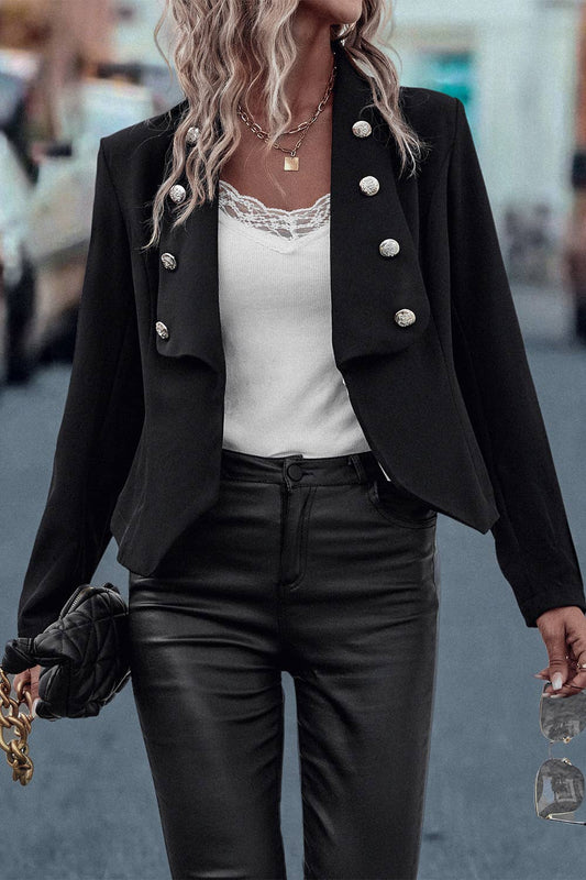 CLASSIC SOLID COLOR BUTTON-DOWN SUIT JACKET