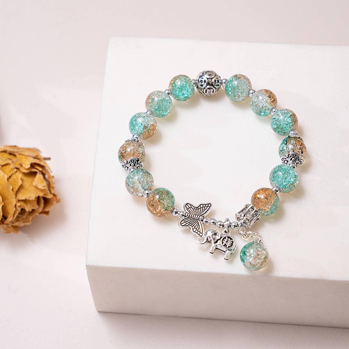 GRADIENT BUTTERFLY EXPLOSIVE CRYSTAL BRACELET